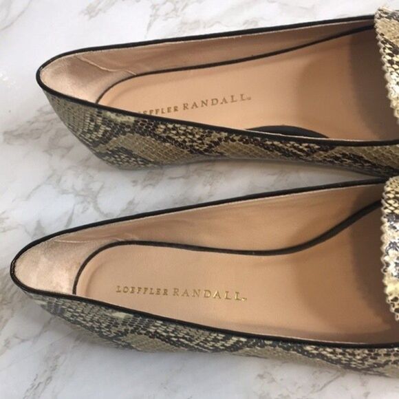 Loeffler Randall Blaise Snakeskin Loafers ballerina Flats size 9.5 - Picture 6 of 9